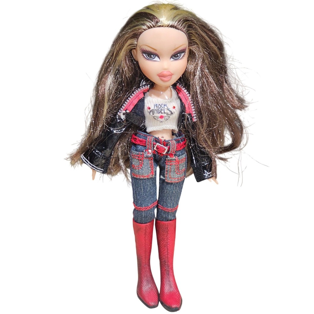 Bratz Rock Angelz Yasmin Doll MGA 2001 Y2K Rocker Fashion Denim & Leather Jacket